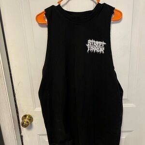 Born scum Black Sleeveless Graphic Tank Top